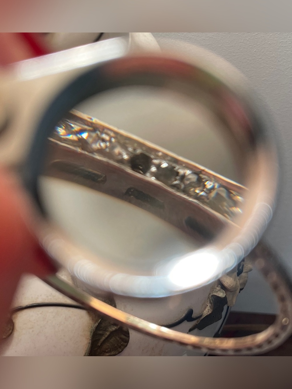 Vintage White Gold Natural Diamond Bangle - Picture 11 of 16